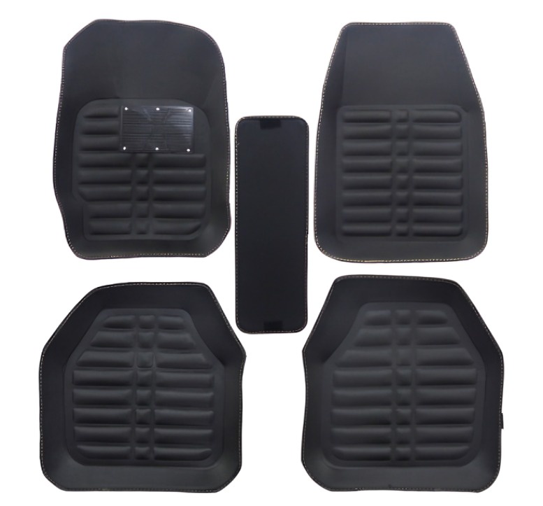 ALFOMBRA PARA AUTO ECO CUERO SET X 5 PCS COLOR NEGRO - 1