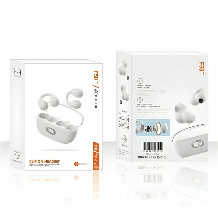 AURICULARES CON CLIP AJUSTE PERFECTO F50 BLANCO - 2