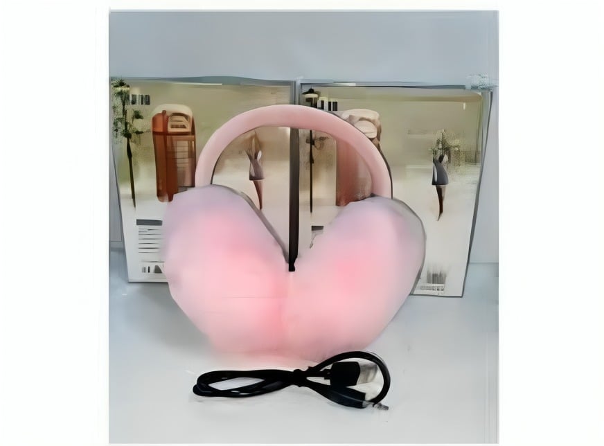 AUDIFONO DIADEMA CON OREJERAS FELPA - ROSA - 3