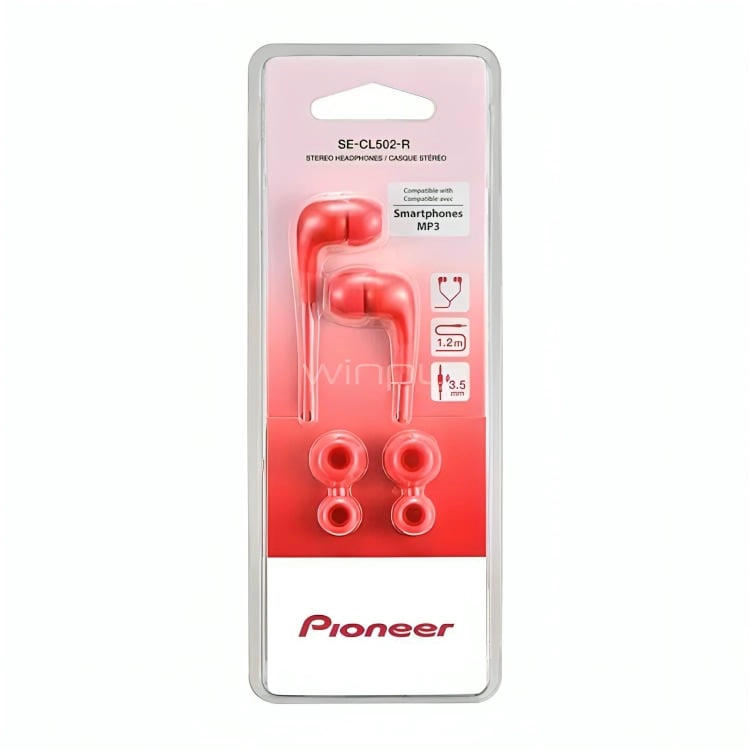 SECL502/R AUDIFONOS PIONEER ROJOS - 2