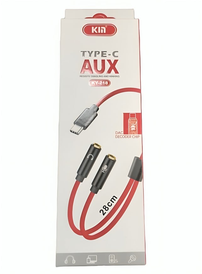 CABLE USB TIPO - C A 3.5 MM DOBLE DE 28 CM - 2