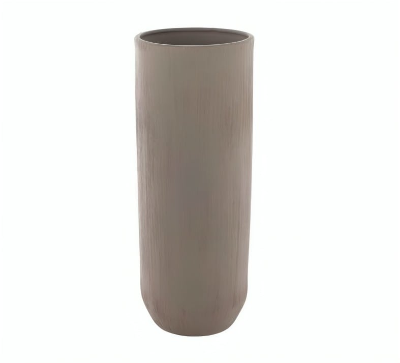 JARRON FLORERO DE CERAMICA 13,5 CM X 35 CM CAFÉ - 1
