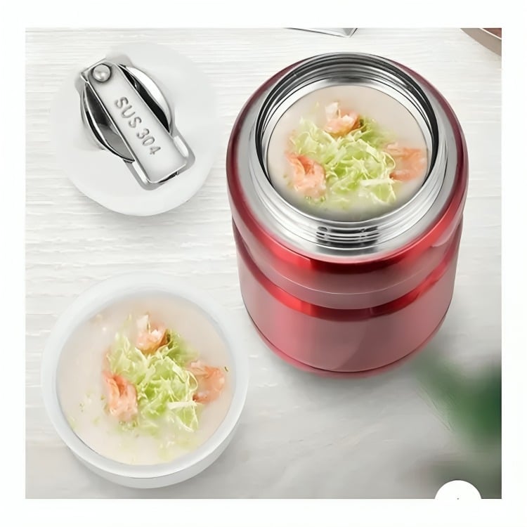 TERMO COMIDA ACERO INOX 750 ML - ROJO - 2