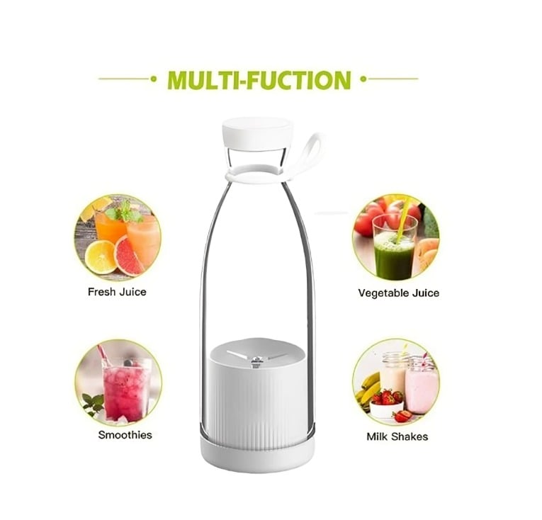 JUGUERA BOTELLA LICUADORA PORTÁTIL USB EXPRIMIDOR DE FRUTAS - BLANCO - 2
