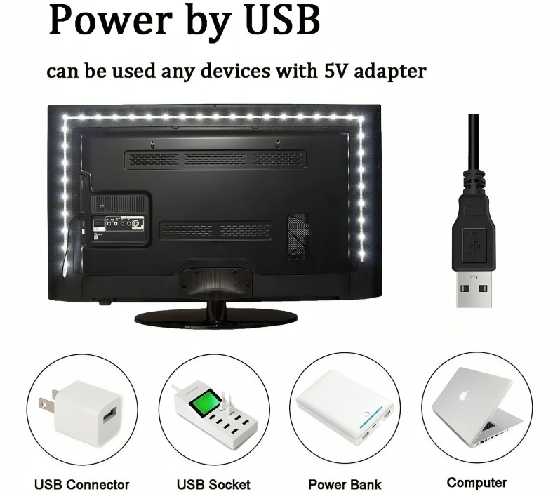 TIRA DE LUZ LED STRIP 16 COLORES 5 M SIN CONTROL PARA TV - 2