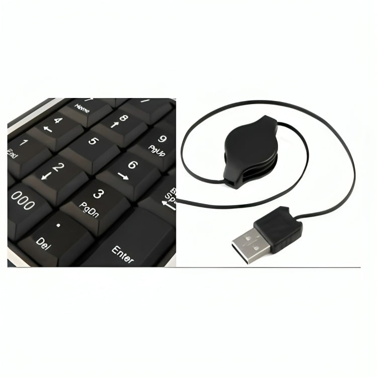 TECLADO NUMERICO DBLUE CON CABLE RETRACTIL BLACK - 1