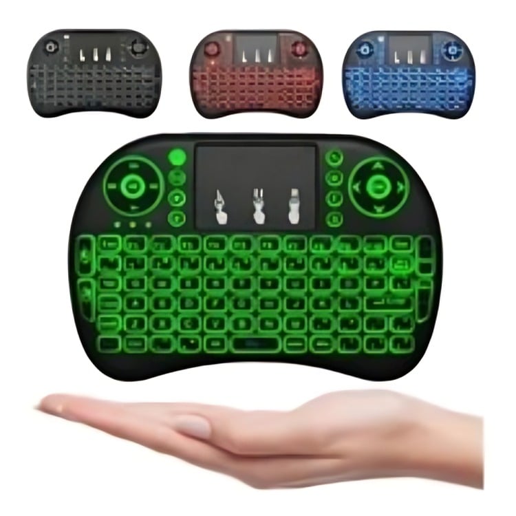 MINI TECLADO AIR MOUSE PARA SMART LUZ COLORES - 1