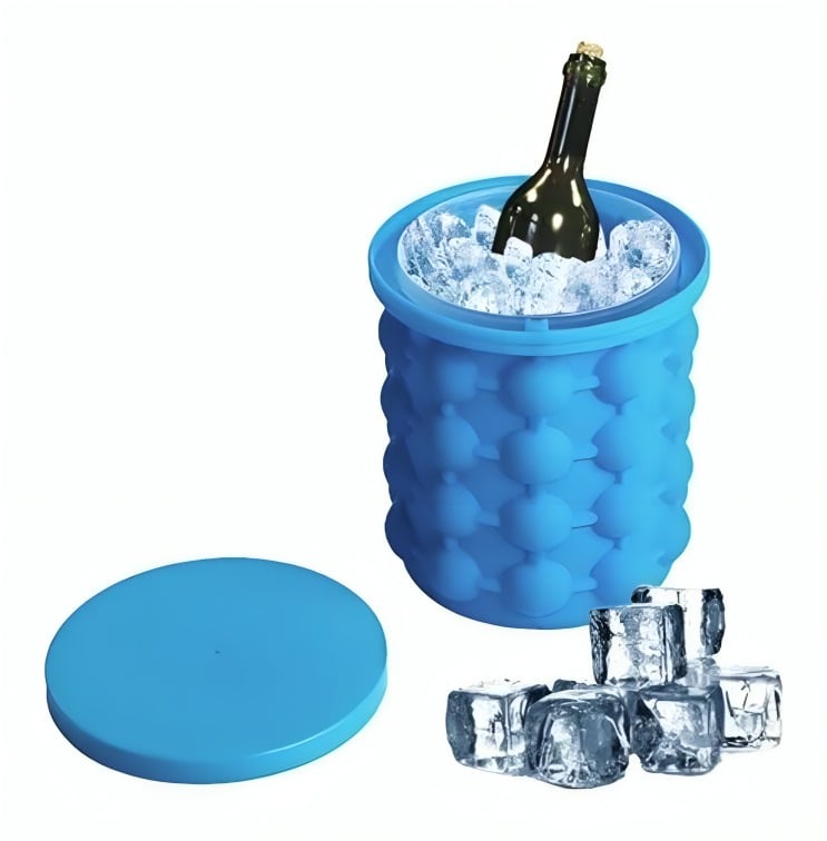 HIELERA CONTENEDOR DE HIELO ENFRÍA VASO BOTELLA PORTÁTIL DE SILICONA - 2