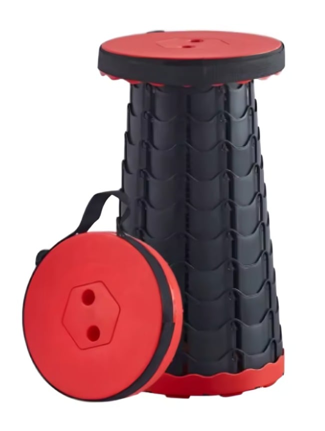 TABURETE PLEGABLE SILLA RETRACTIL ROJO - 3