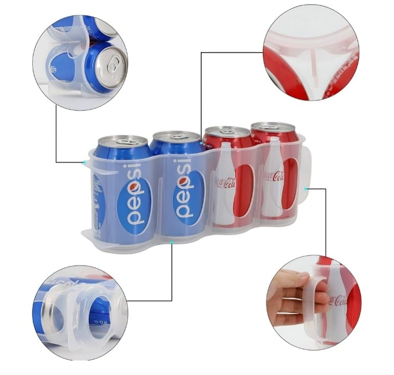 SOPORTE ORGANIZADOR DE 4 LATAS BOTELLAS PARA NEVERA - 2