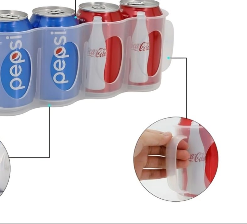 SOPORTE ORGANIZADOR DE 4 LATAS BOTELLAS PARA NEVERA - 3