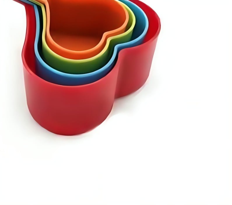 SET DE 4 TAZAS MEDIDORAS EN FORMA DE CORAZON - 1