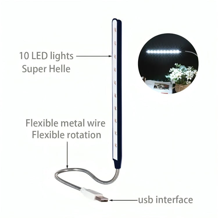 LAMPARA LED USB LINTERNA FLEXIBLE NOTEBOOK - 2
