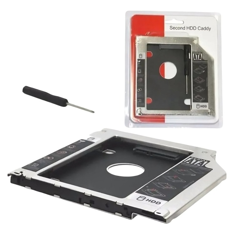 CADDY ADAPTADOR 12.7MM NOTEBOOK SATA HDD SSD - 3