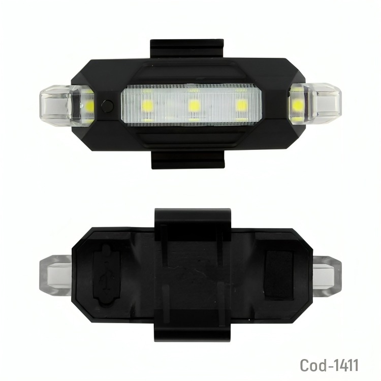 LUZ BICI DELANTERA 5 LED BLANCA 4 EFECTOS RECARGABLE - 4