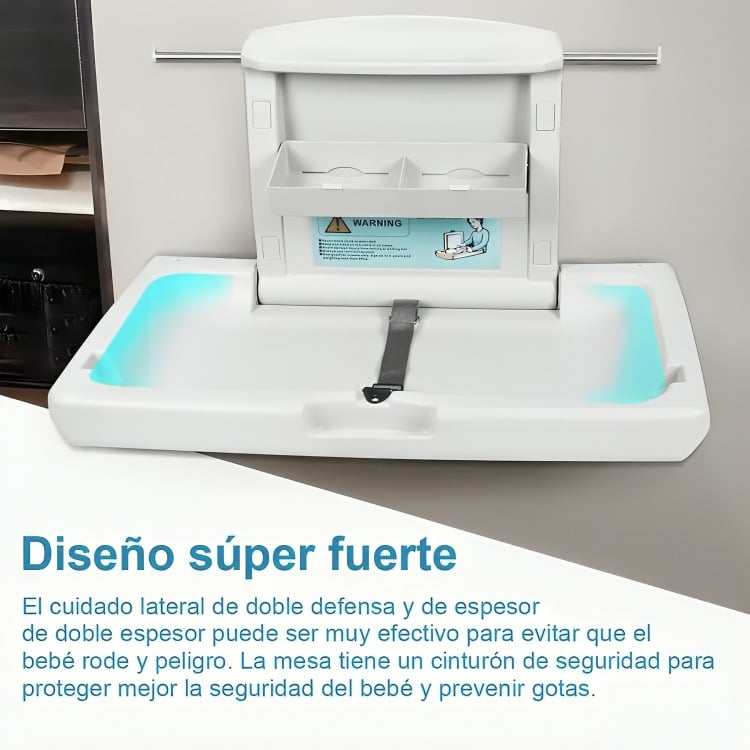 MUDADOR CAMBIADOR PLEGABLE PARA BEBE HORIZONTAL BAÑO PÚBLICO - 4