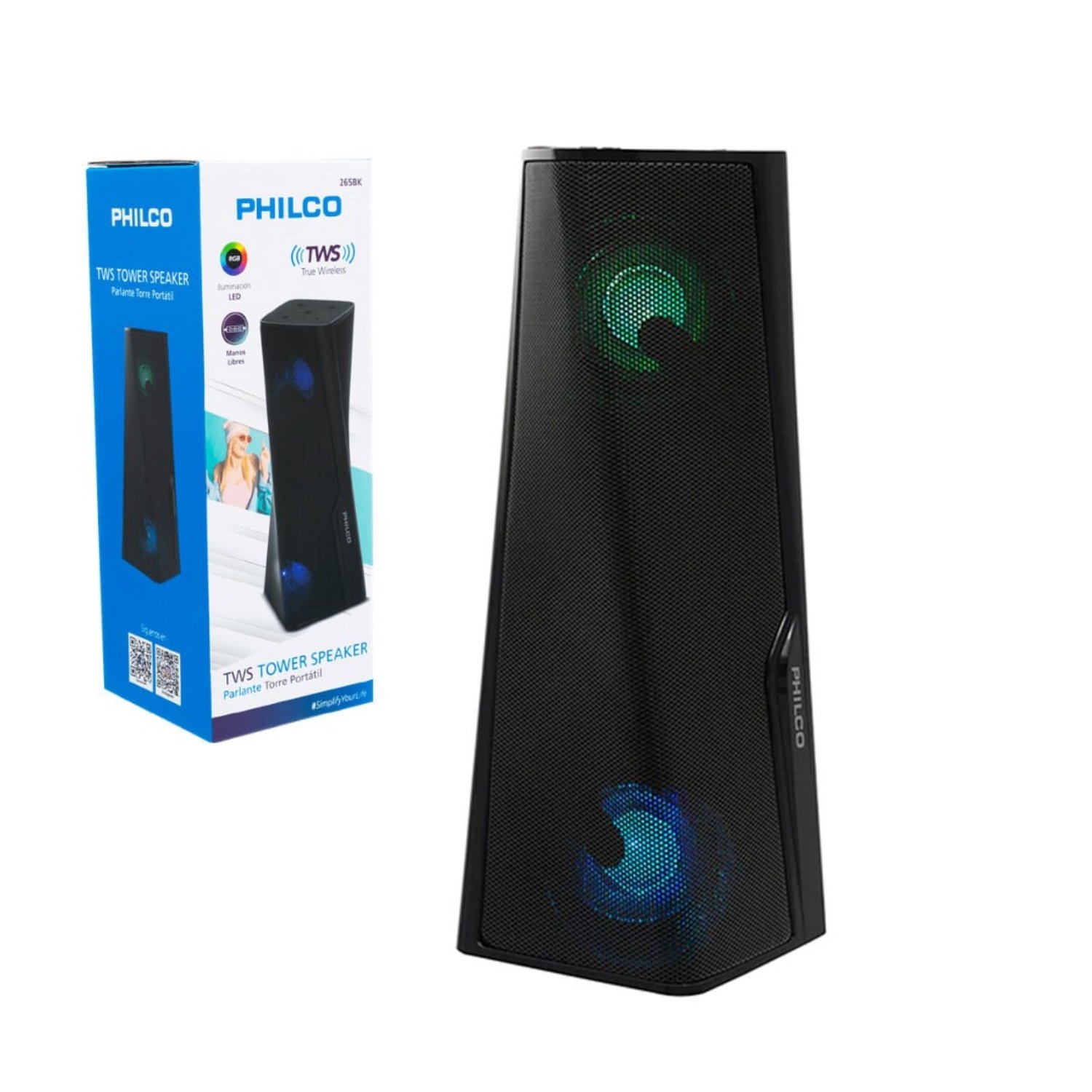PARLANTE BT 265BK TOWER RGB PHILCO - 1