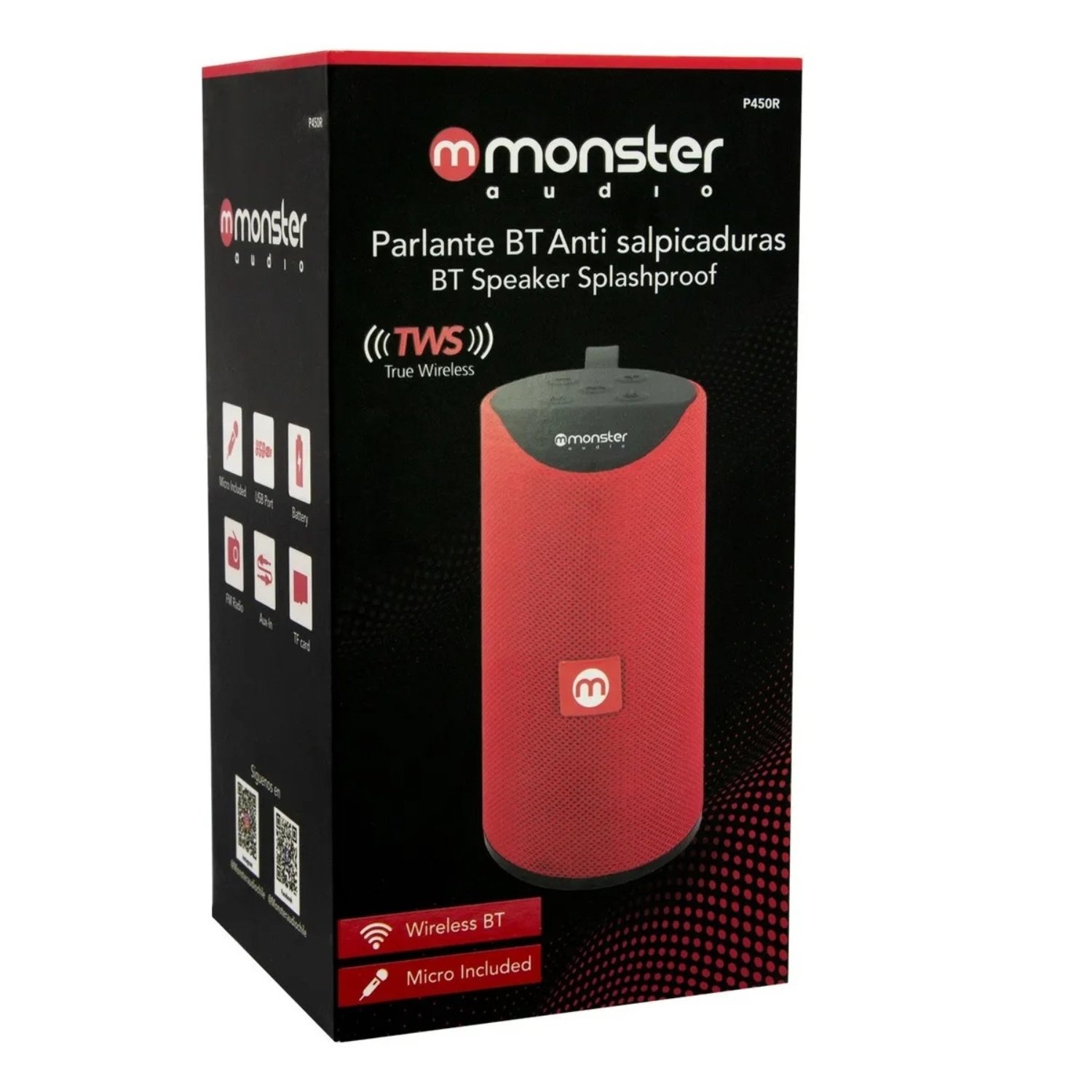 MX450R PARLANTE BT MONSTER AUDIO ROJO - 2