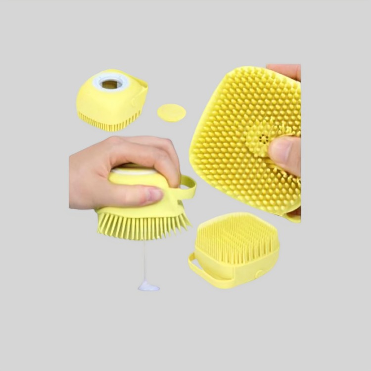 ESPONJA DE BAÑO SILICONA-AMARILLO - 1