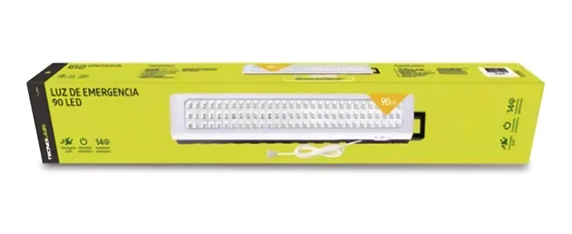 LAMPARA DE EMERGENCIA CON 90 LED RECARGABLE TECNOLAB - 1