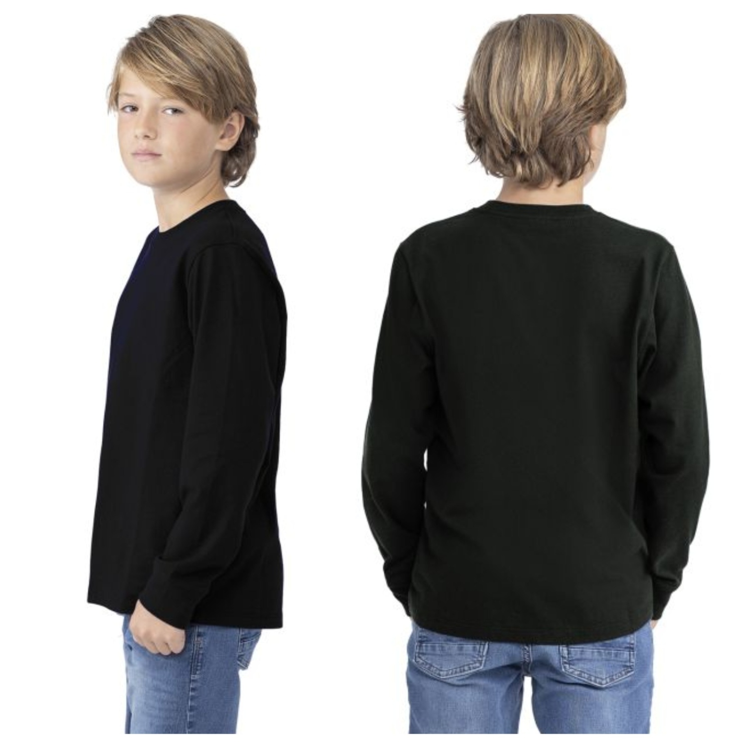 CAMISETAS POLAR NIÑOS CUELLO REDONDO PRIMERA CAPA NEGRO TALLA 10 - 1