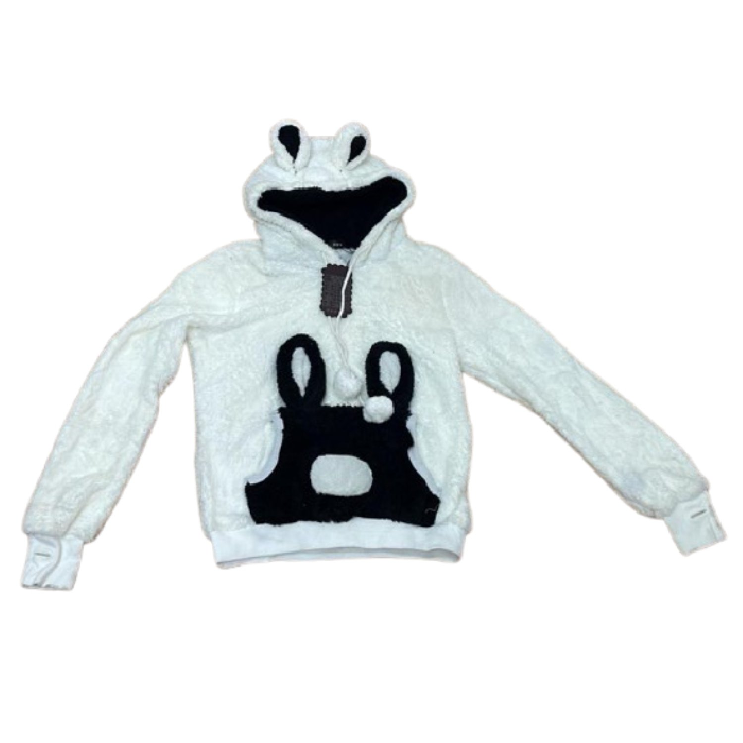 POLERON SUDADERA CON CAPUCHA CHIPORRO FELPA BLANCO 2XL - 1