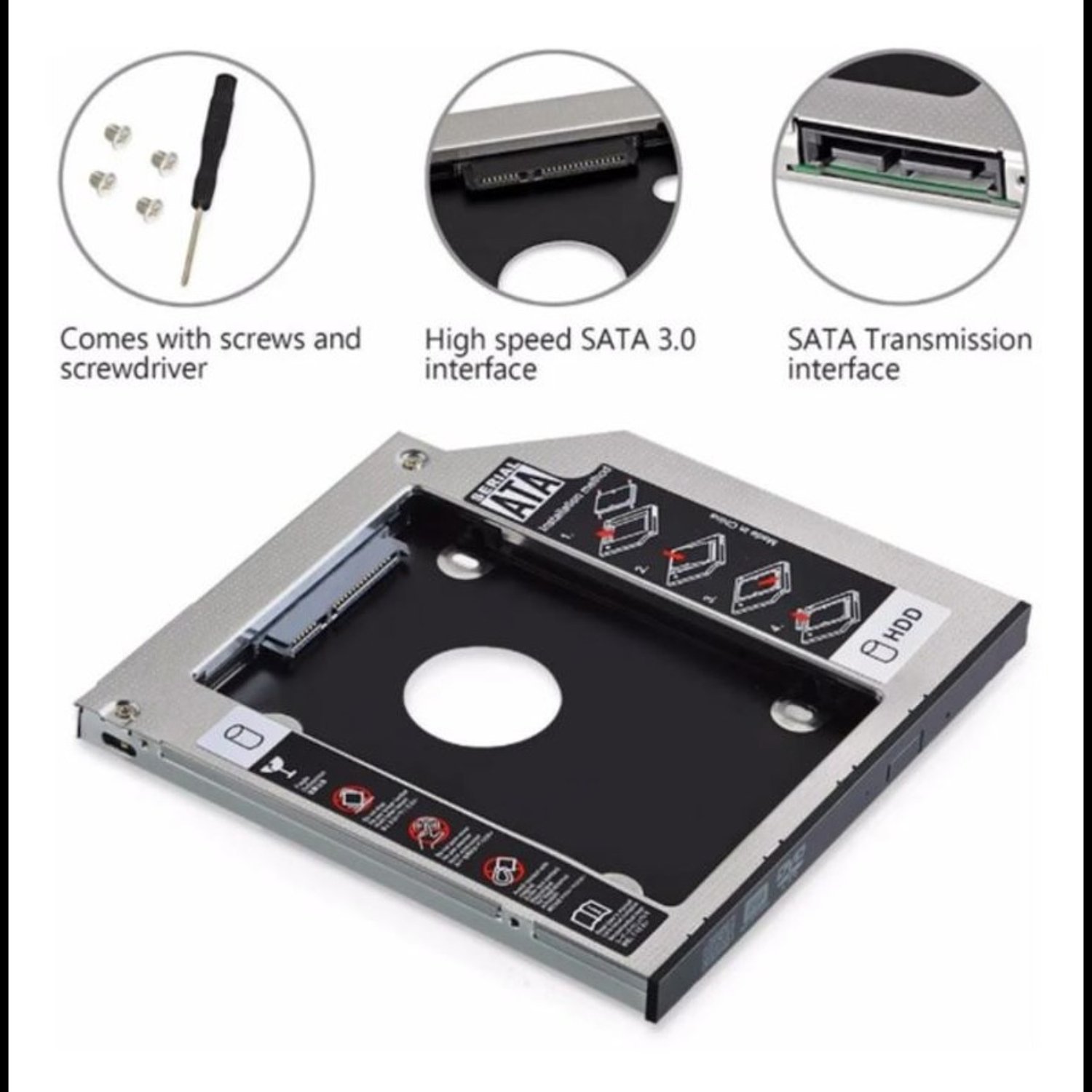 CADDY ADAPTADOR 12.7MM NOTEBOOK SATA HDD SSD - 2