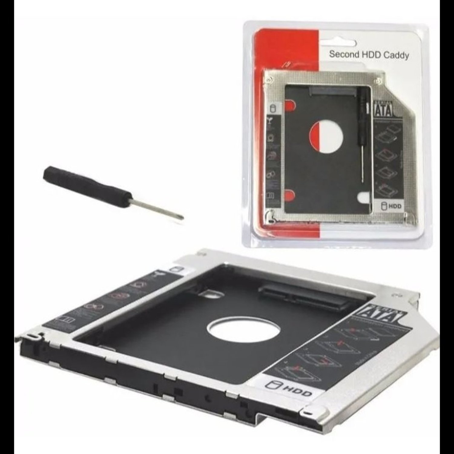 CADDY ADAPTADOR 12.7MM NOTEBOOK SATA HDD SSD - 3