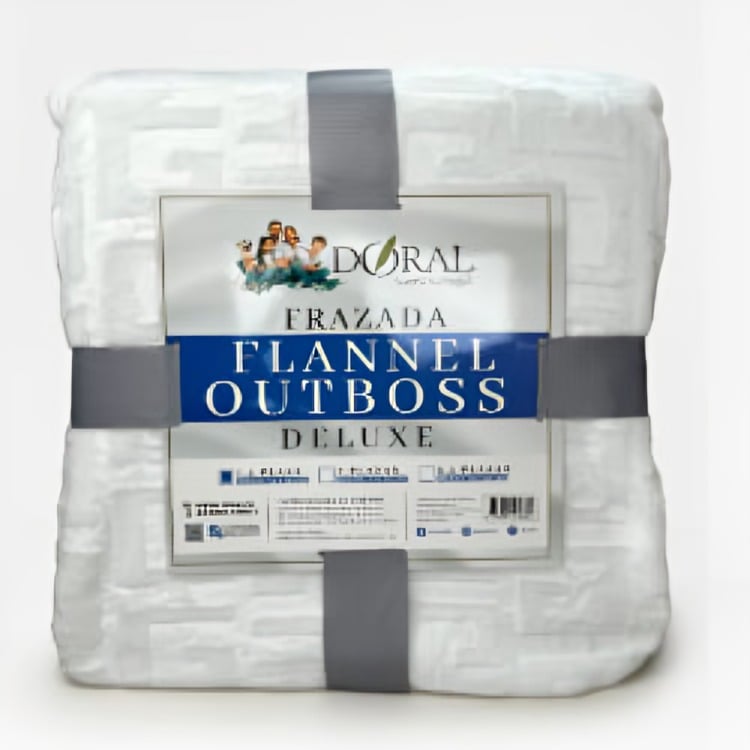 FRAZADA FLANNEL OUTBOSS DELUXE 1.5 PLAZAS / EN COLOR BLANCO – DORAL - 2