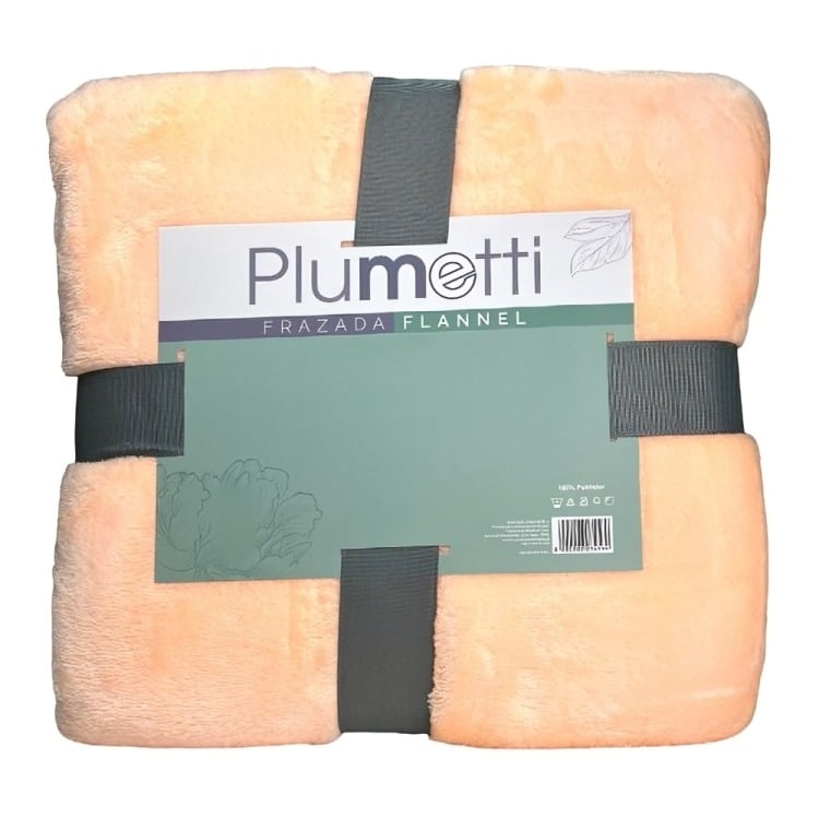 FRAZADA FLANNEL 1.5 PLAZAS / SALMÓN – PLUMETTI - 2