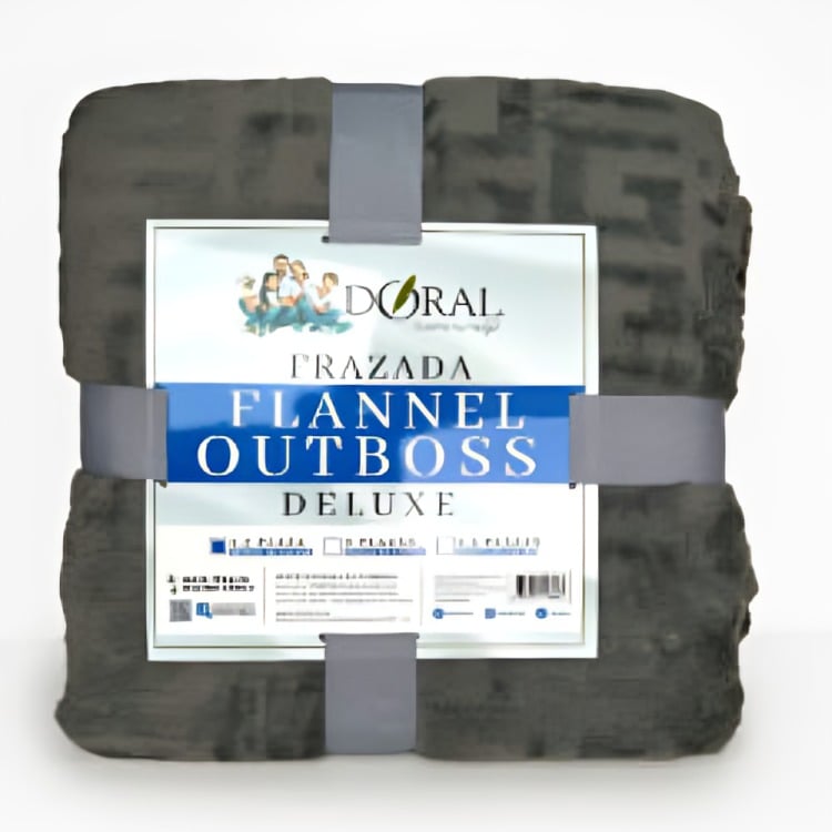 FRAZADA FLANNEL OUTBOSS DELUXE 1.5 PLAZAS / GRIS OSCURO – DORAL - 2