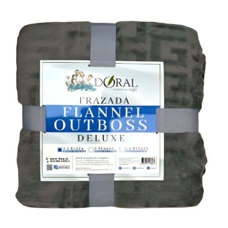 FRAZADA FLANNEL OUTBOSS DELUXE 1.5 PLAZAS / GRIS OSCURO – DORAL - 3
