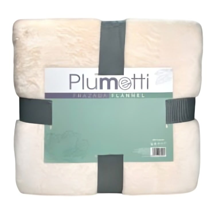 FRAZADA FLANNEL 1.5 PLAZAS / CRUDO – PLUMETTI - 1