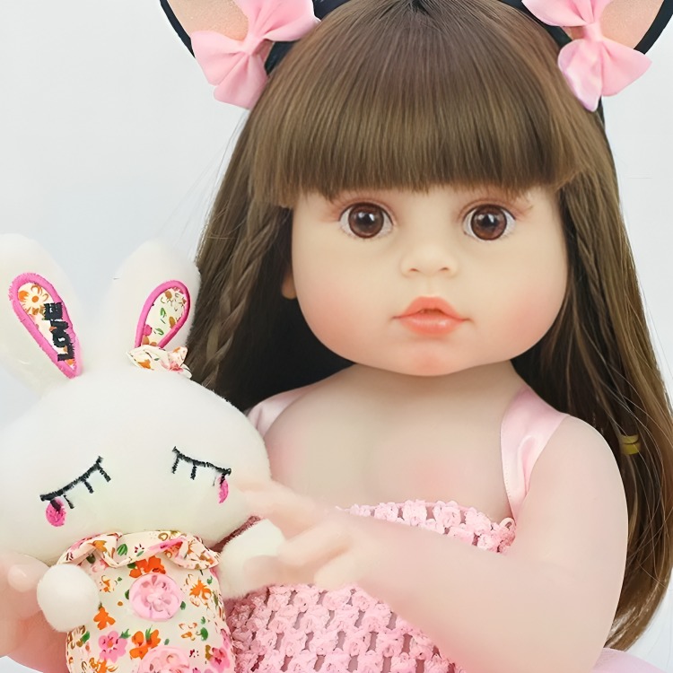 MUÑECA REBORN BEBÉ REALISTA DE SILICONA LAVABLE 55CM - 1