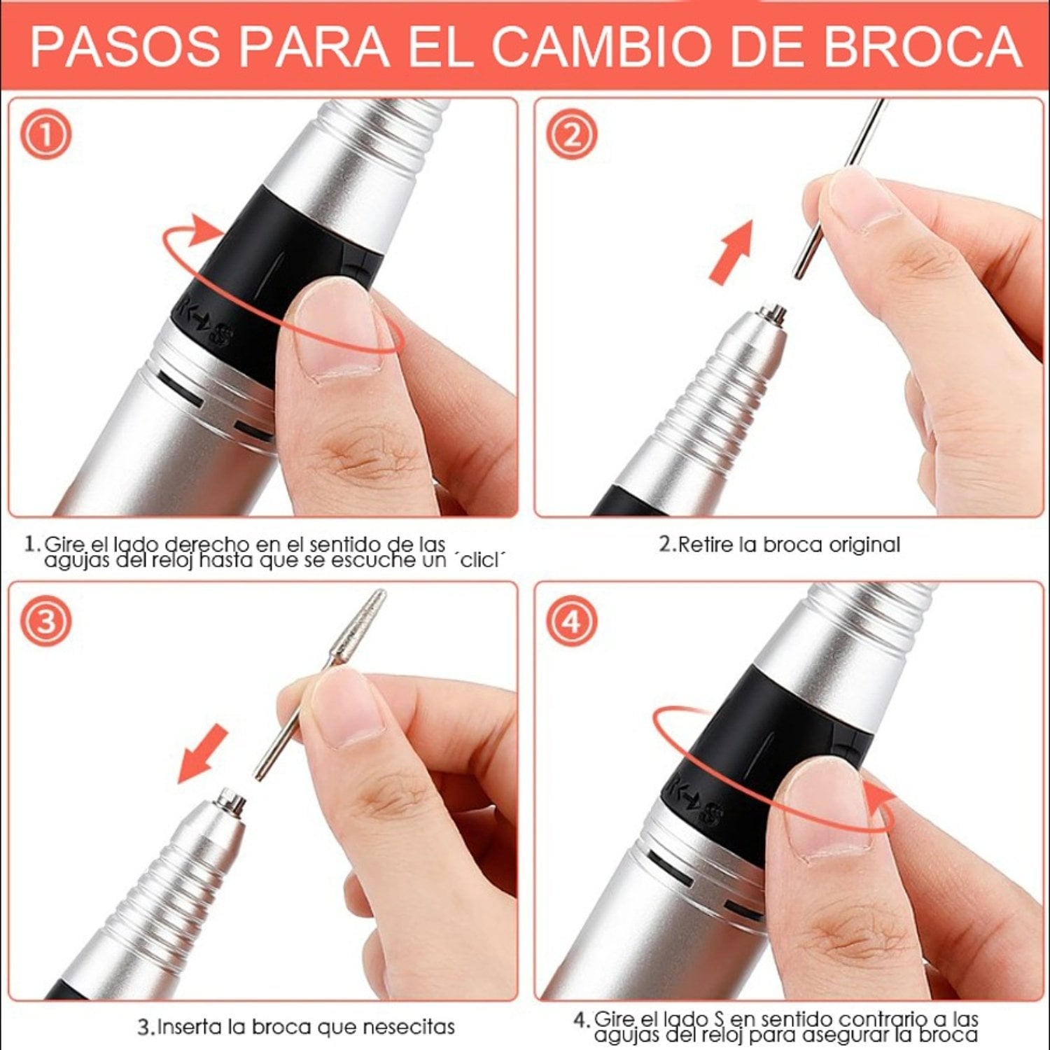 TORNO INALAMBRICO 30000 RPM MANICURA TORNO UÑAS - 2