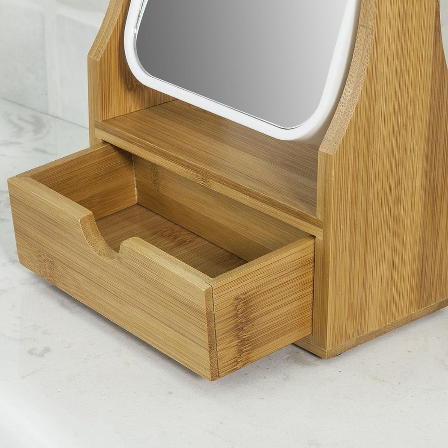 ESPEJO DE MAQUILLAJE ROTACION 360 ESPEJO DE MESA CON CAJON - 2