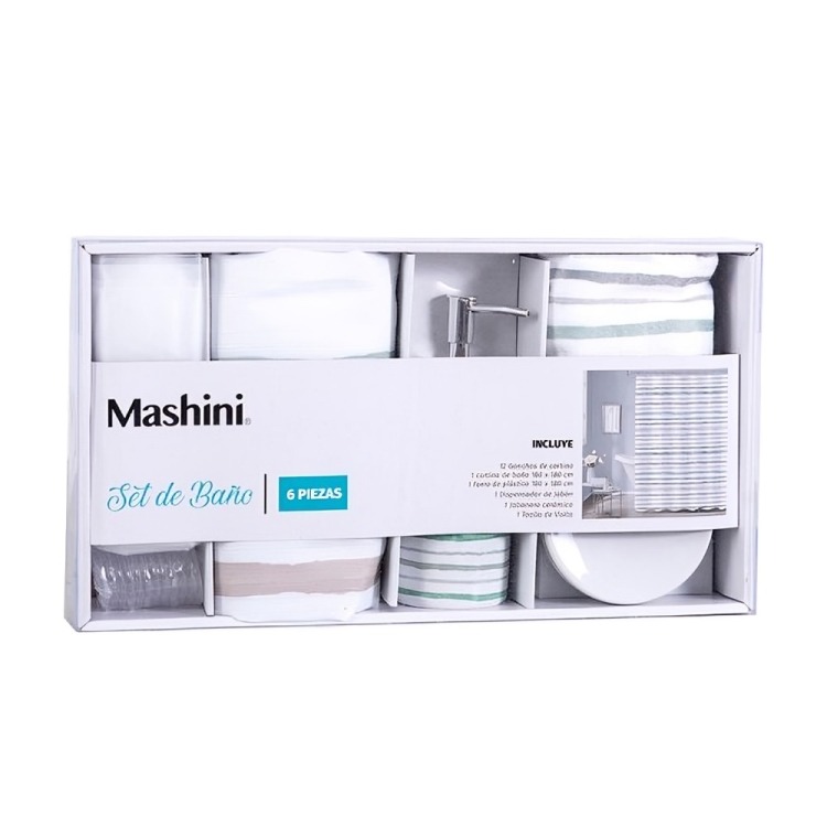 SET DE BAÑO EN CAJA 6 PIEZAS / LLUTA – MASHINI - 1