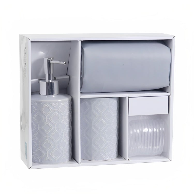 SET DE BAÑO 4 PIEZAS / GRIS – MASHINI - 3