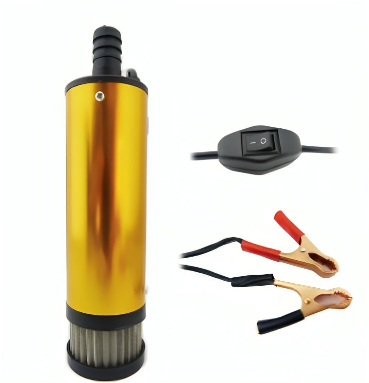 BOMBA ELECTRICA 12VOLT KENT ALUMINIO CON INTERRUPTOR - 2
