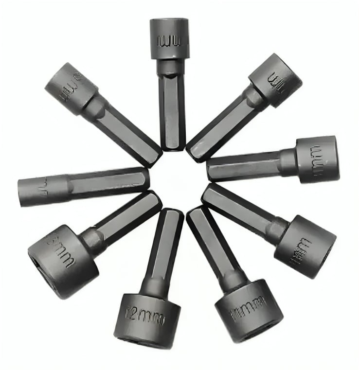 JUEGO DE DADOS 9 PIEZAS PARA TALADRO 5-6-7-8-9-10-11-12-13 HEXAGONAL - 2