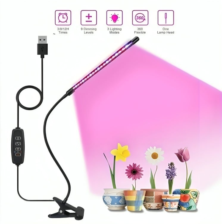 LUZ DE CRECIMIENTO CON TEMPORIZADOR PARA PLANTA INTERIOR - 1