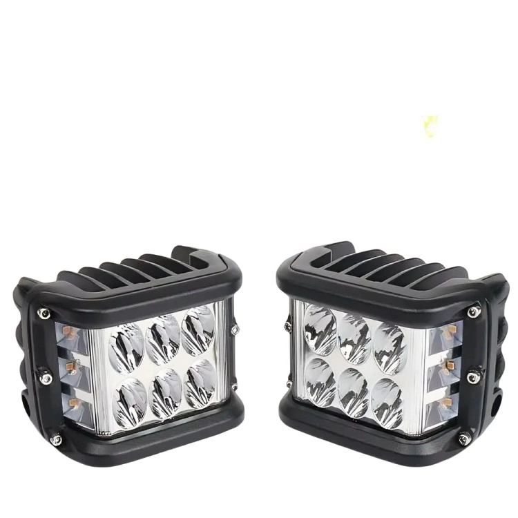 PACK X2 AUTO SPOT BICOLOR 36W 4X4 ESTROBO EN COLOR BLANCO + EN COLOR AMARILLO - 2