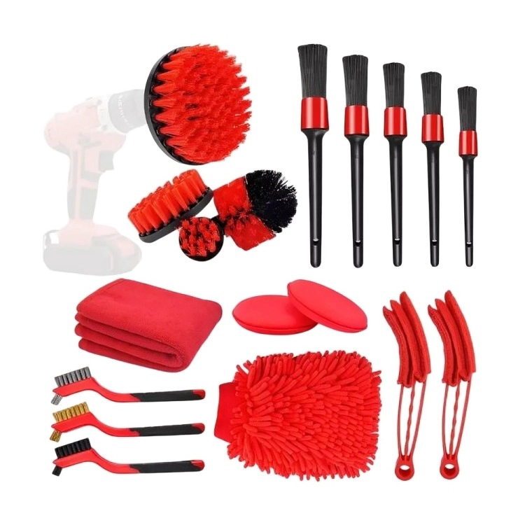 KIT 18 PIEZAS LIMPIEZA DE AUTO INTERIOR Y EXTERIOR - 1