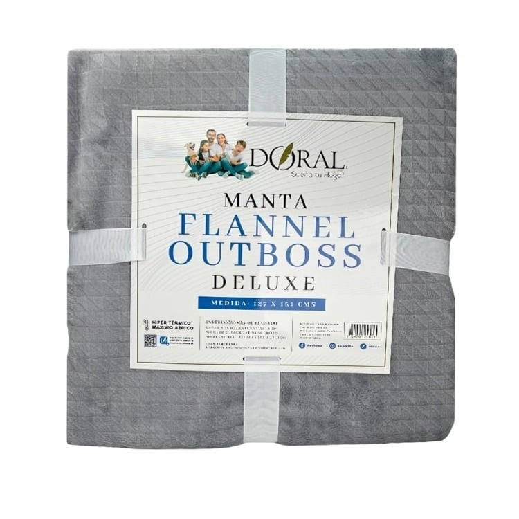 MANTA FLANNEL OUTBOSS DELUXE GRIS – DORAL 127×152 CM. - 1
