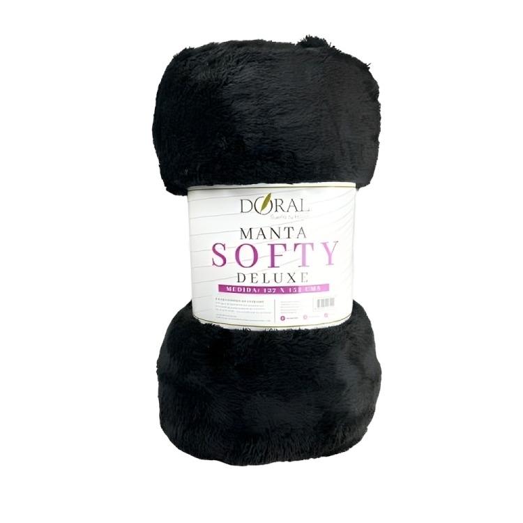MANTA SOFTY LISA / EN COLOR NEGRO – DORAL 127×152 CM. - 2