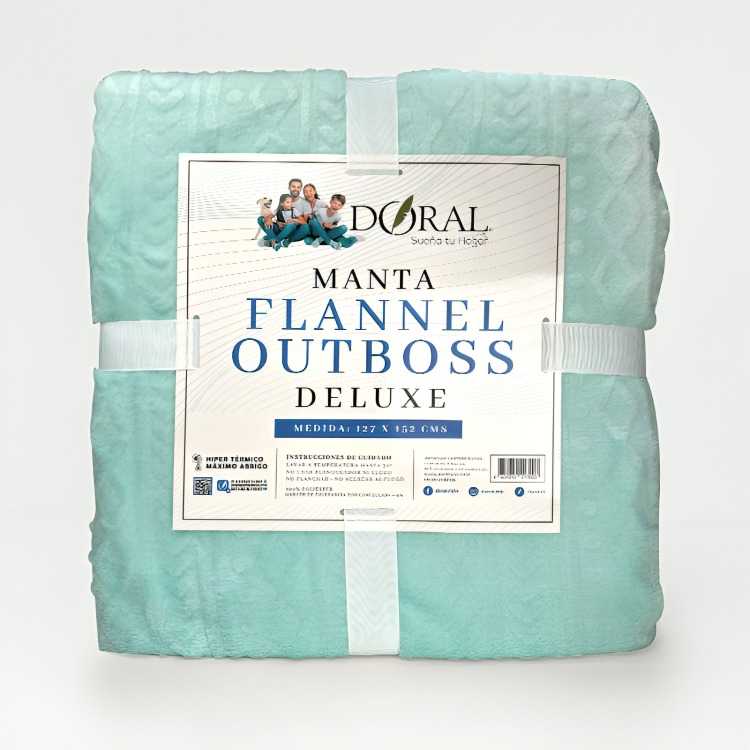 MANTA FLANNEL OUTBOSS DELUXE TURQUESA – DORAL 127×152 CM. - 3