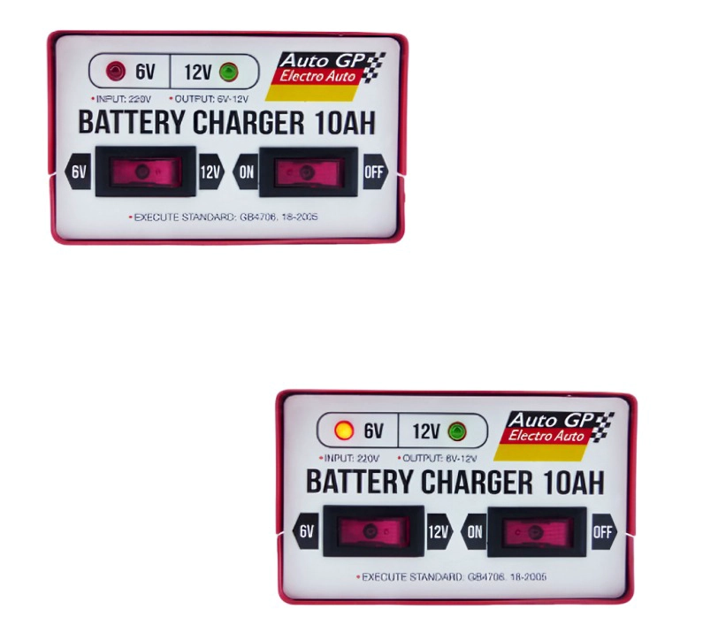 CARGADOR DE BATERIA DE 10 AMP MARCA AUTOGP DE 6 A 12 VOLT - 1
