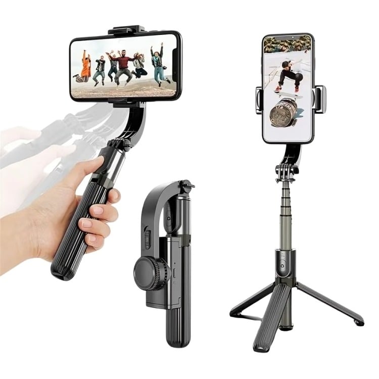 ESTABILIZADOR CELULAR GIMBAL L08 SELFIE STICK, TRIPODE/MANDO - 1