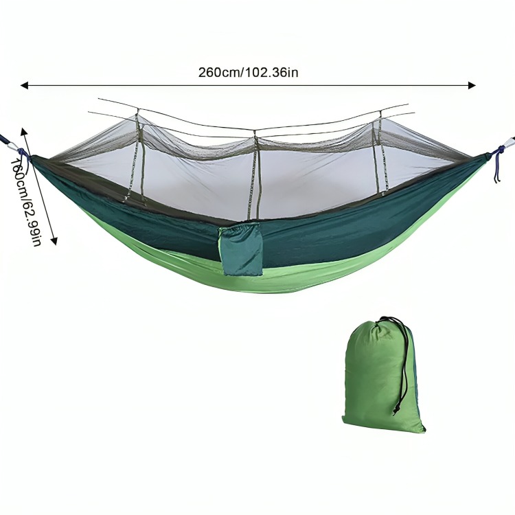 HAMACA PORTÁTIL CON MOSQUITERO PARA CAMPING AIRE LIBRE - 3