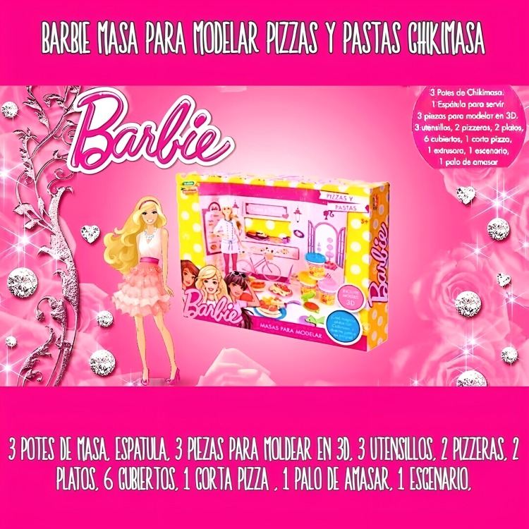 SET MASITAS MOLDEABLES BARBIE PIZZAS Y PASTAS - 3